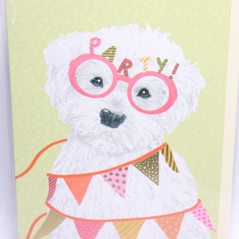 Louise Tiler Greeting Card Party Mini Paws Inside Blank 5” x 7”