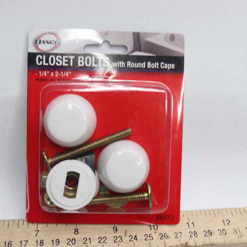 (2-Pk) Danco Closet Bolts with Round Caps White 88972