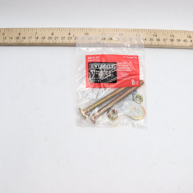 (8-Pk) Everbilt Closet Bolt Assembly 5/16" x 3.5" 1000055110