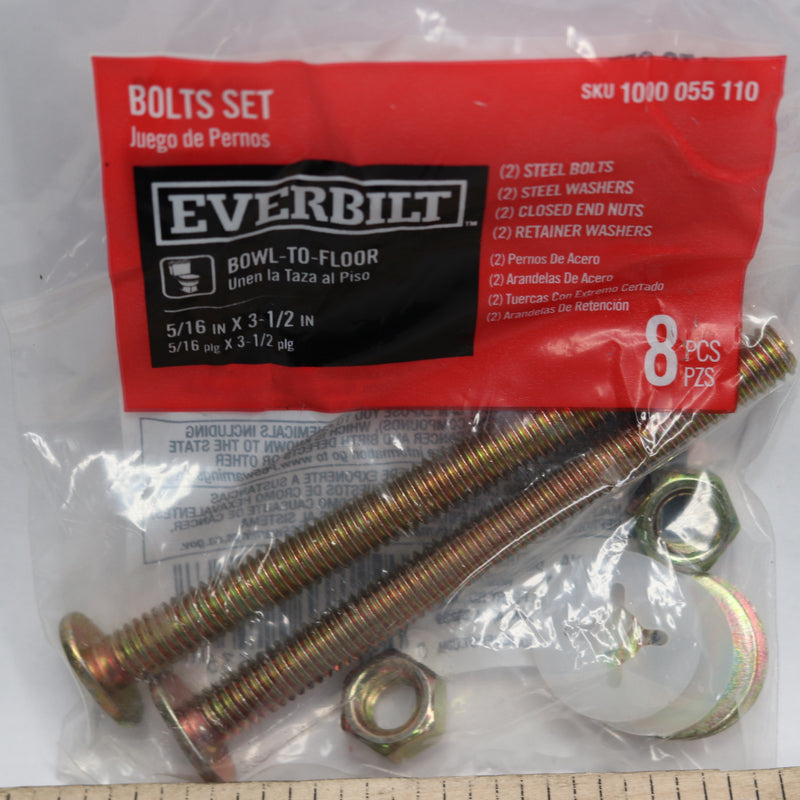 (8-Pk) Everbilt Closet Bolt Assembly 5/16" x 3.5" 1000055110