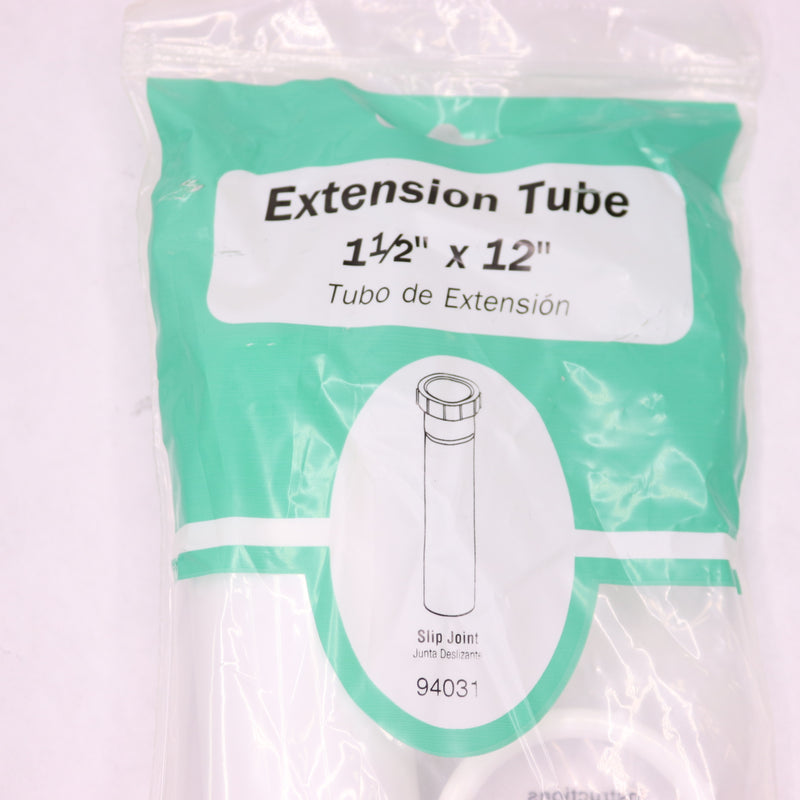 Danco Slip-Joint Extension Tube White 1-1/2" x 12" 94031