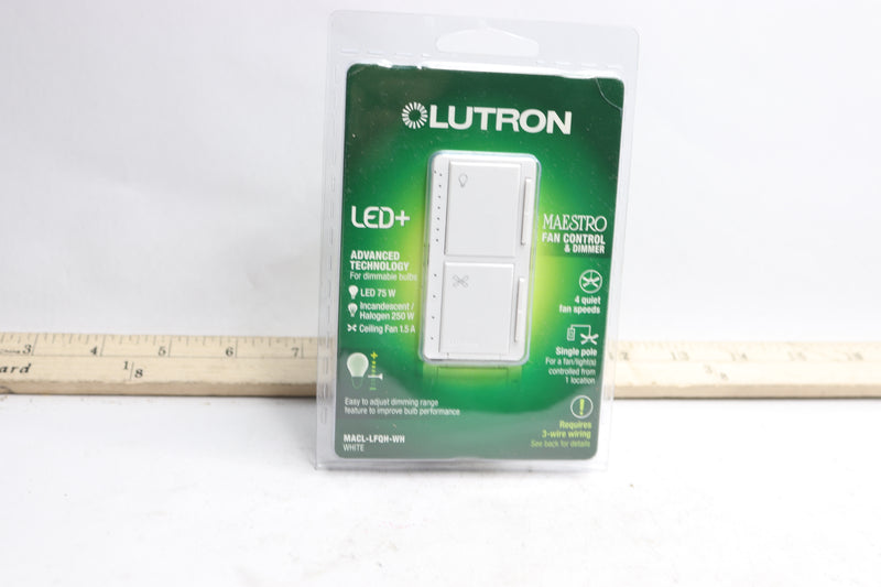 Lutron Maestro Fan & Dimmer Control MACL-LFQH-WH