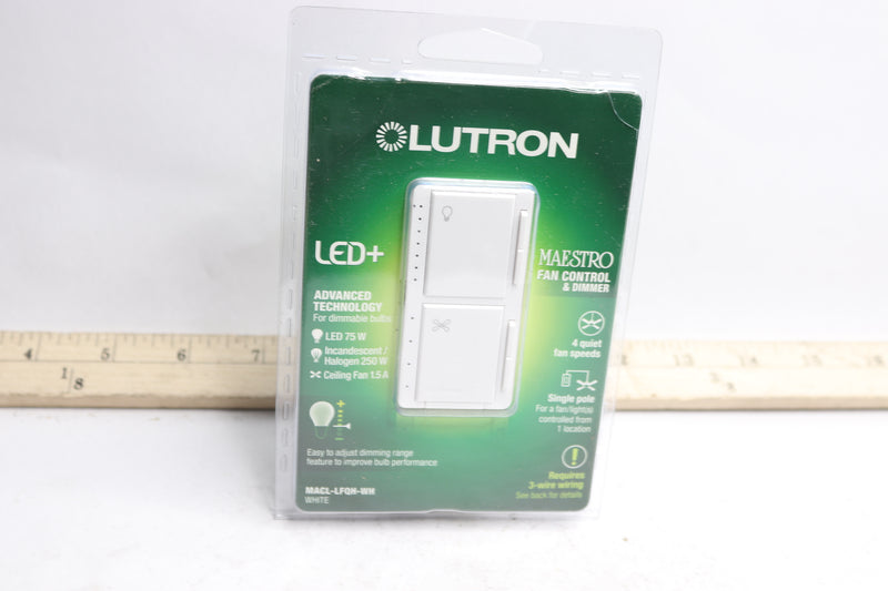 Lutron Maestro Fan & Dimmer Control MACL-LFQH-WH