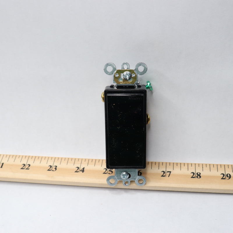Leviton 20 Amp Decora Plus Commercial Grade Single Pole Rocker Switch, Black
