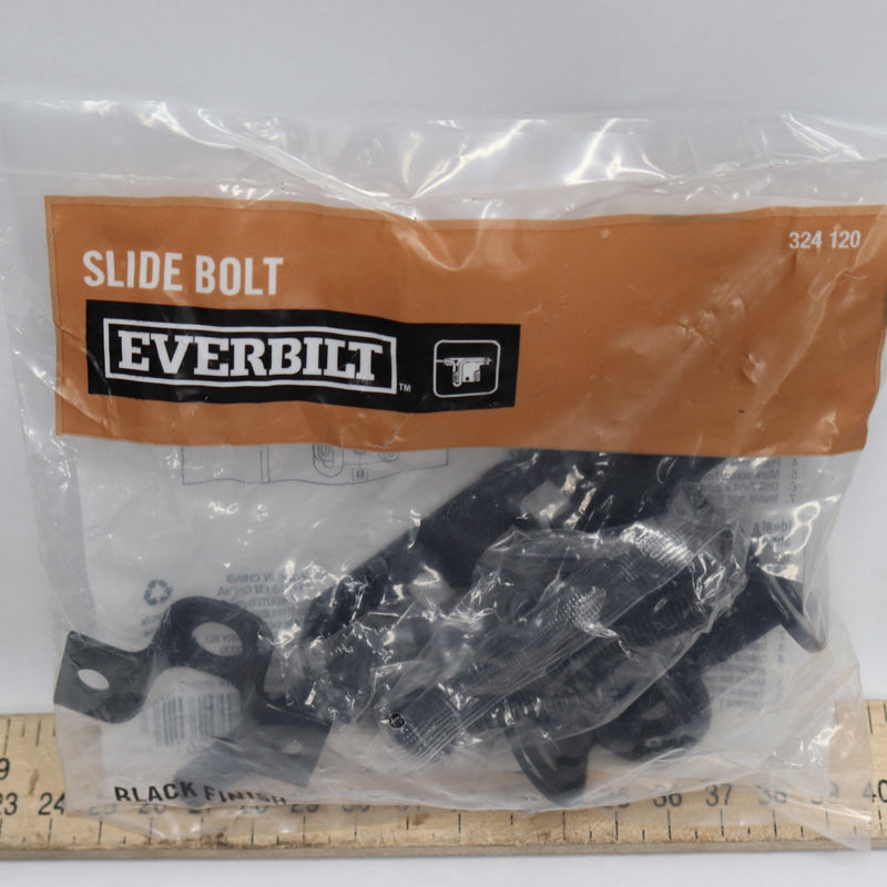 Everbilt Slide Bolt Steel Black H 6.38" W 2.60" D 1.18" 324120