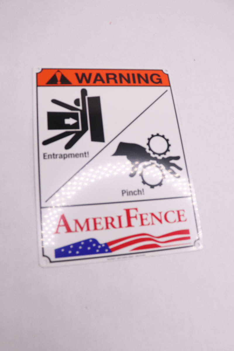 Amerifence Pinch Point Screw-On Warning Sign 6" X 8"