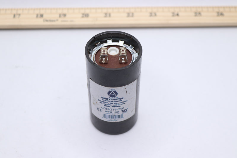 Appli Parts Universal Fit Motor Start Capacitor 250 AC 1-3/4" Wide x 3-3/8"H