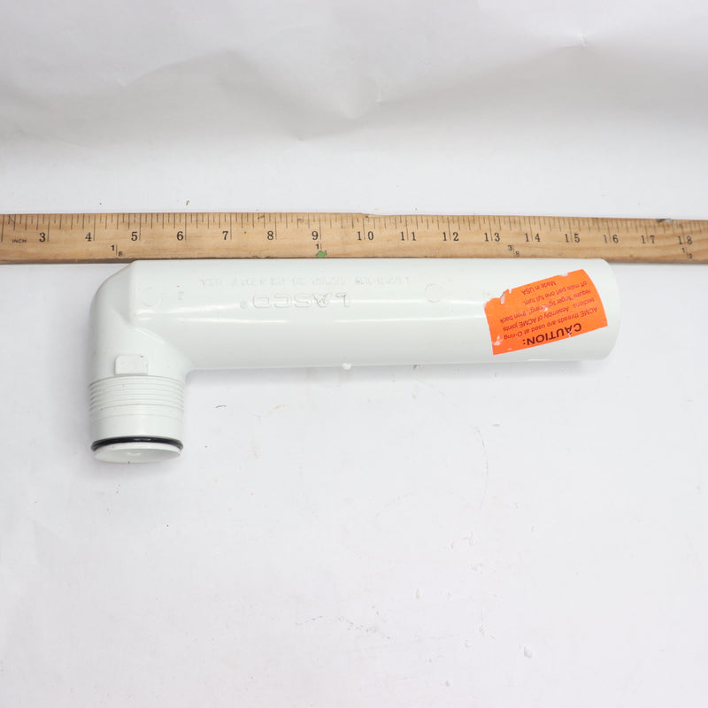 Lasco Dura NPT Pipe 315 PSI Plastics White Long Elbow Only 1-1/2" D-3139