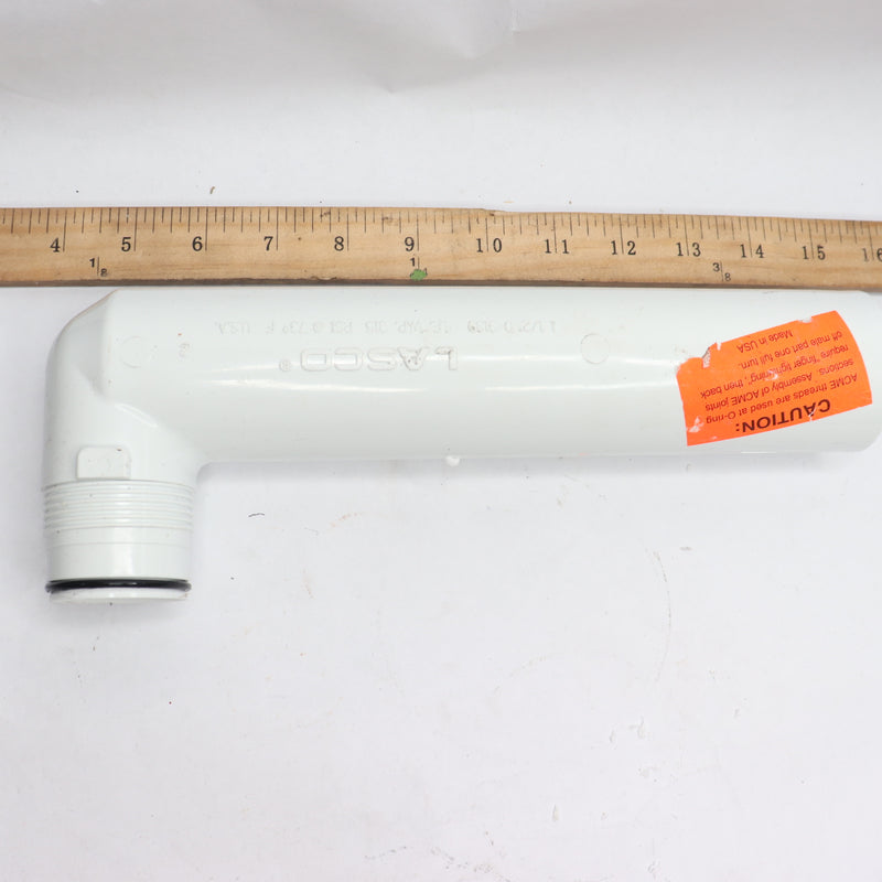 Lasco Dura NPT Pipe 315 PSI Plastics White Long Elbow Only 1-1/2" D-3139