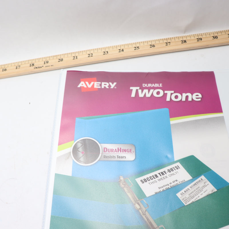 Avery Two-Tone Durable 3 Slant Rings Binder Black/White 1.5"
