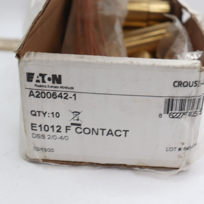 (10-Pk) Eaton Cam-Lok Plug Contact Double Set Screw Brass Female 2/0-4/0 AWG