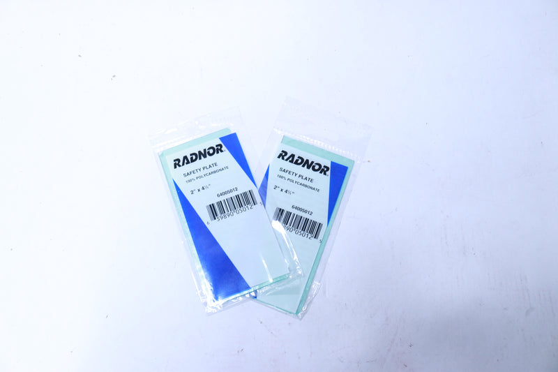 (2-Pk) Radnor 100 % Polycarbonate Safety Plate 2&quot; x 4-1/4" 64005012