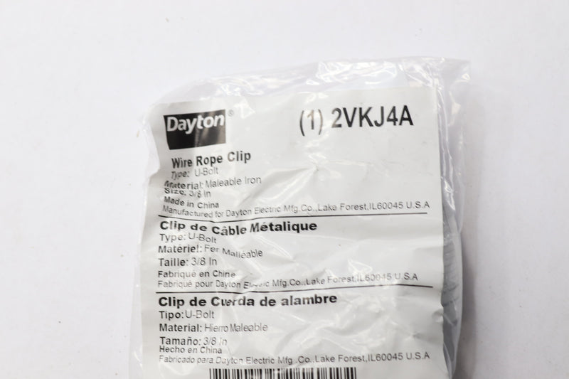 Dayton Wire Rope Clip Maleable Iron 3/8 -Inch 2VKJ4