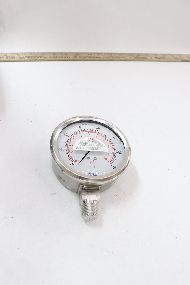 Wika Standard Pressure Gauge 0 to 70 psi 8101WM3Z