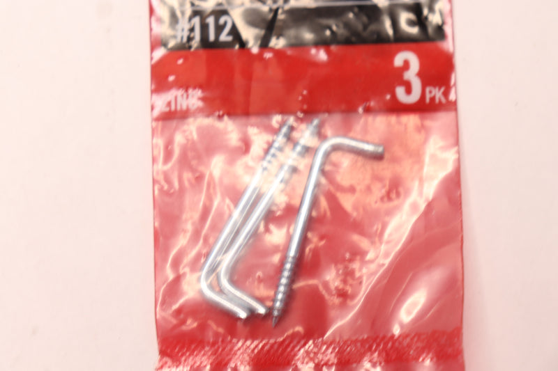 (3-Pk) Everbilt Square Bend Screw Hook Zinc-Plated