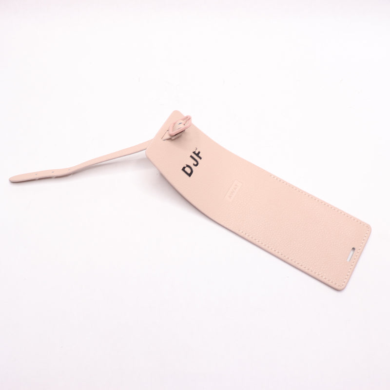 Away Luggage Tag Pebbled Leather Removable Address Card Petal