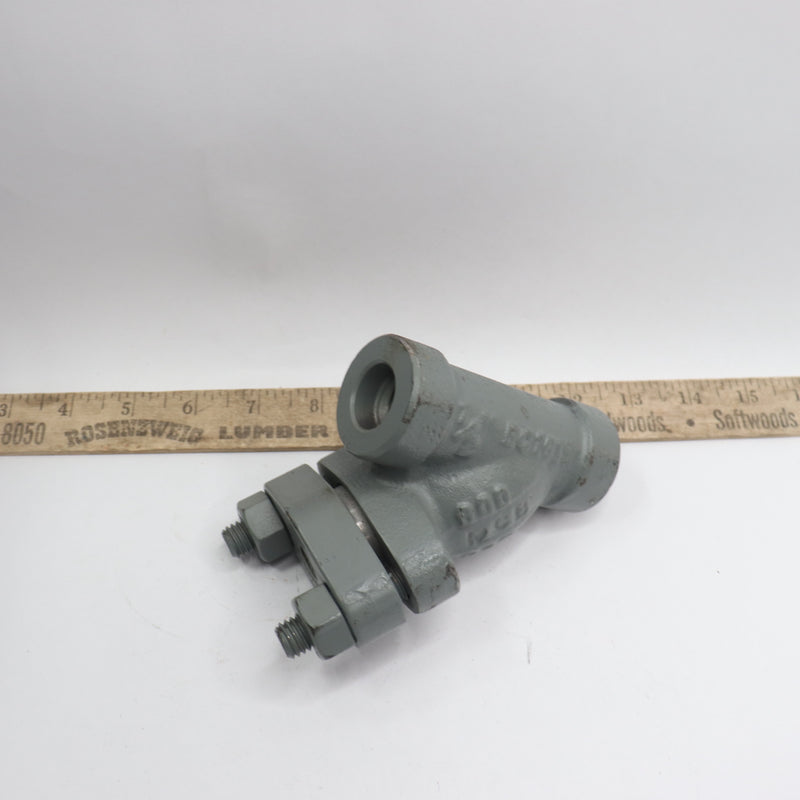 Mueller Y Strainer with Bolted Cap Carbon Steel 1/2"