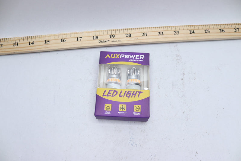 (2-Pk) Auxpower Switchback LED Light Bulbs Anti Hyper Flash 500% Brighter Amber