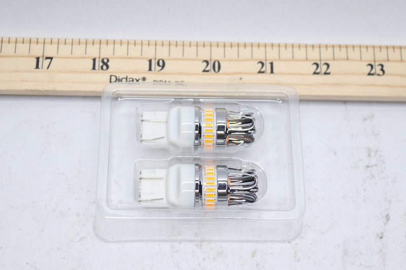 (2-Pk) Auxpower Switchback LED Light Bulbs Anti Hyper Flash 500% Brighter Amber
