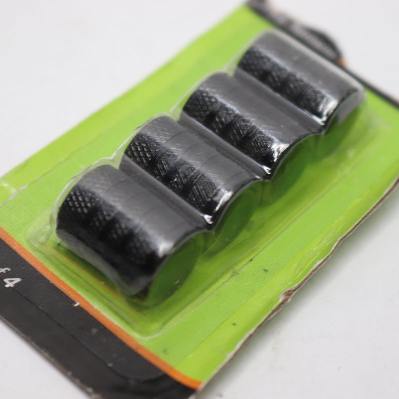 (4-Pk) Ckauto Universal Stem Tire Valve Cap Anodized Aluminum Black