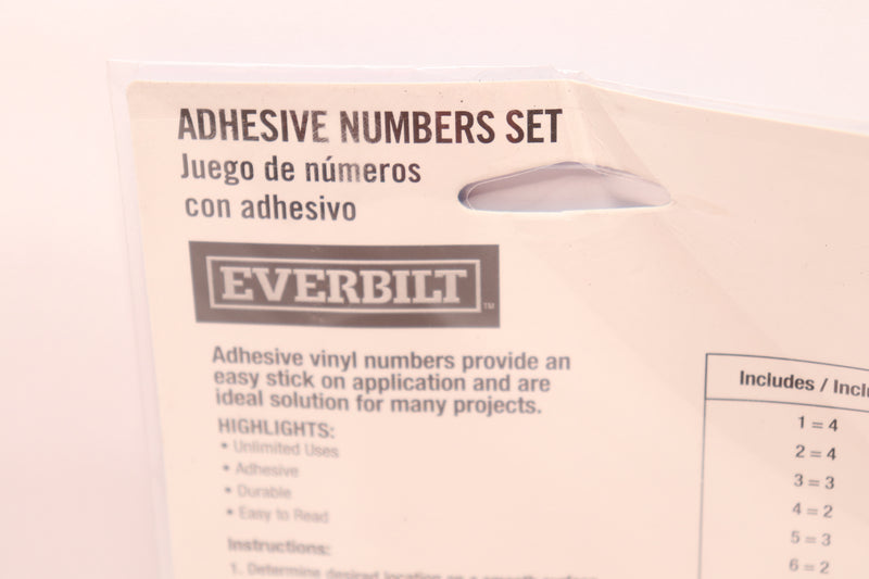 Everbilt Self-Adhesive Number Set Vinyl Black/White 3" 1003 111 452