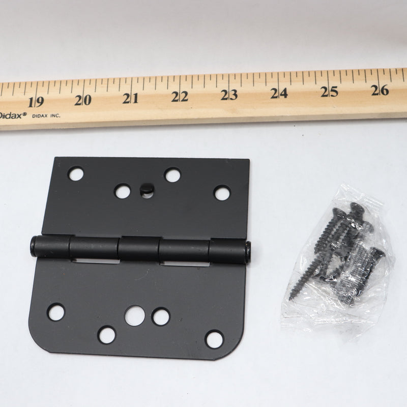 Everbilt Squeak-Free Square Door Hinge Matte Black 4" x 5/8" 1005 694 741