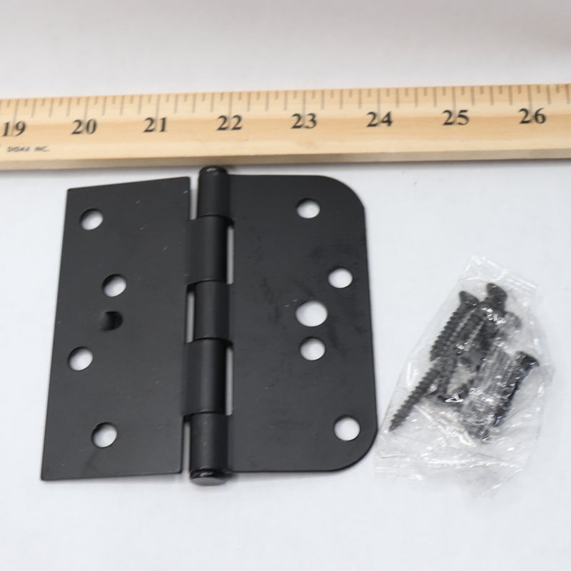 Everbilt Squeak-Free Square Door Hinge Matte Black 4" x 5/8" 1005 694 741