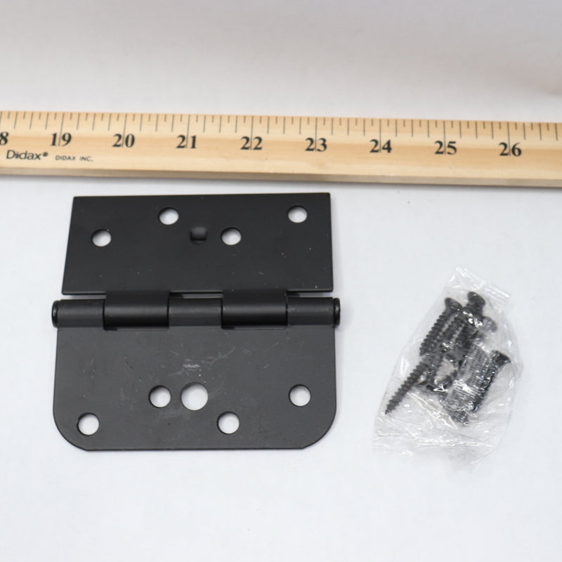 Everbilt Squeak-Free Square Door Hinge Matte Black 4" x 5/8" 1005 694 741