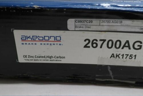 Akebono Rear Brake Disc Rotor Fits 2005-2009 Subaru 26700AG01B