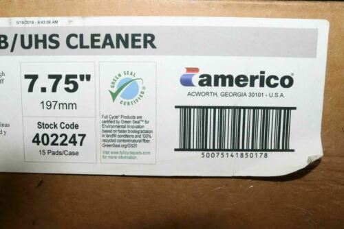 (15-Pk) Americo Auto Scrub UHS Cleaner Floor Maintenance Pad 7.75" 402247