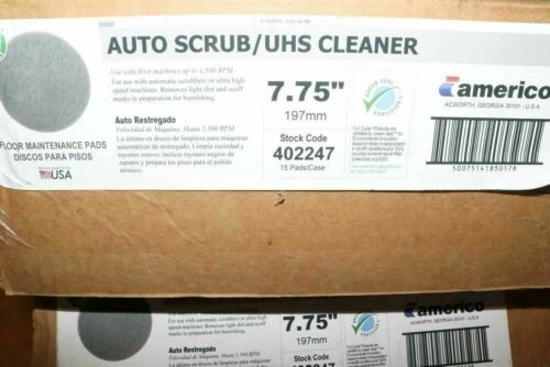 (15-Pk) Americo Auto Scrub UHS Cleaner Floor Maintenance Pad 7.75" 402247