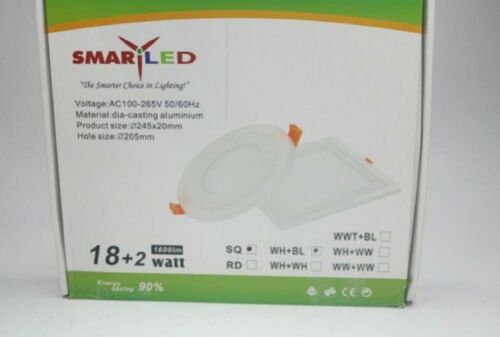 SmartLed LED Panel Light 18/2 Watts AC100-265V 50/60Hz