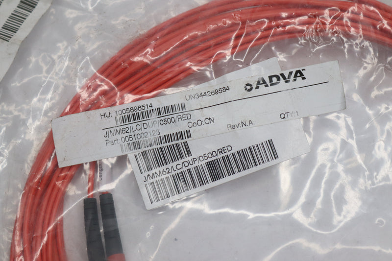 ADVA Optical Networking Duplex Cable J/MM62/LC/DUP/0500/RED 0051002123