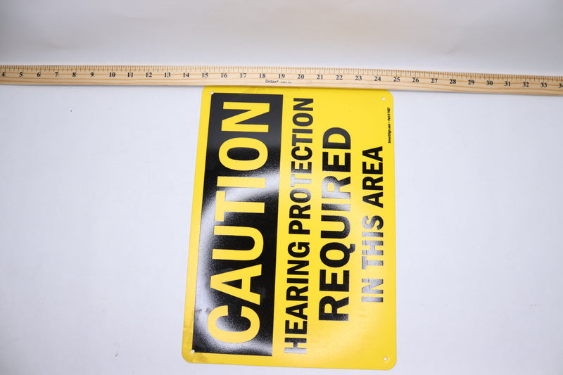 Smartsign Caution Sign Hearing Protection Required In This Area 14"x 10" 702T