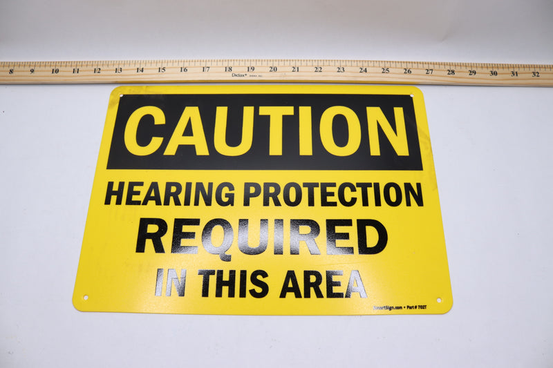 Smartsign Caution Sign Hearing Protection Required In This Area 14"x 10" 702T