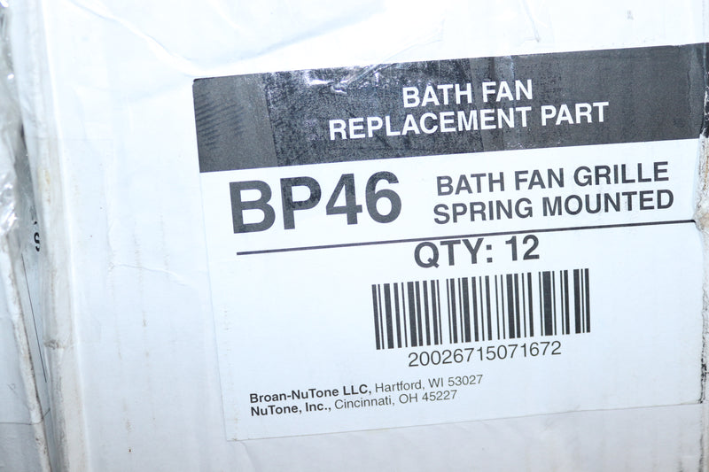 (12-Pk) Broan 6 Sones Bath Fan Grill BR46