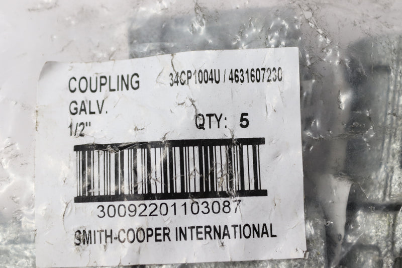 (5-Pk) Smith Cooper Coupling Galvanized Iron 1/2'' 4CP1004U