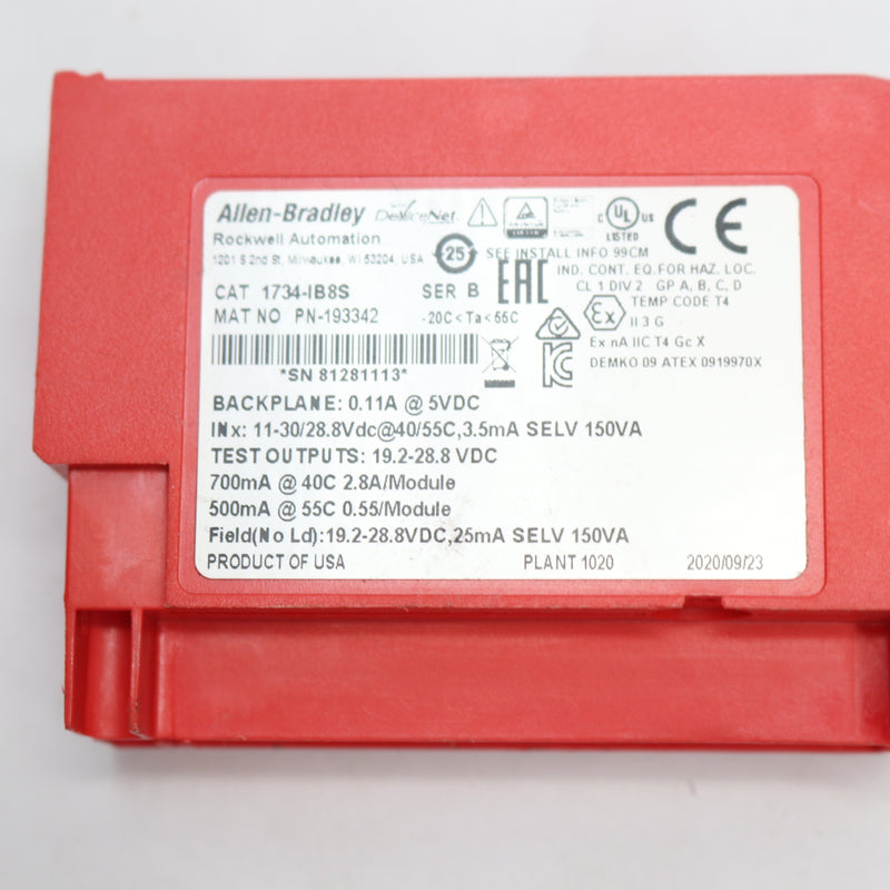 Allen-Bradley I/O In-Cabinet Safety Sinking Input Module 8 - Outer Shell Only