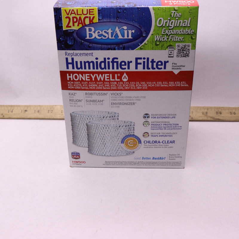 (2-Pk) Best Air Replacement Paper Wick Extended Life Humidifier 5 x 19 x 1 HW500