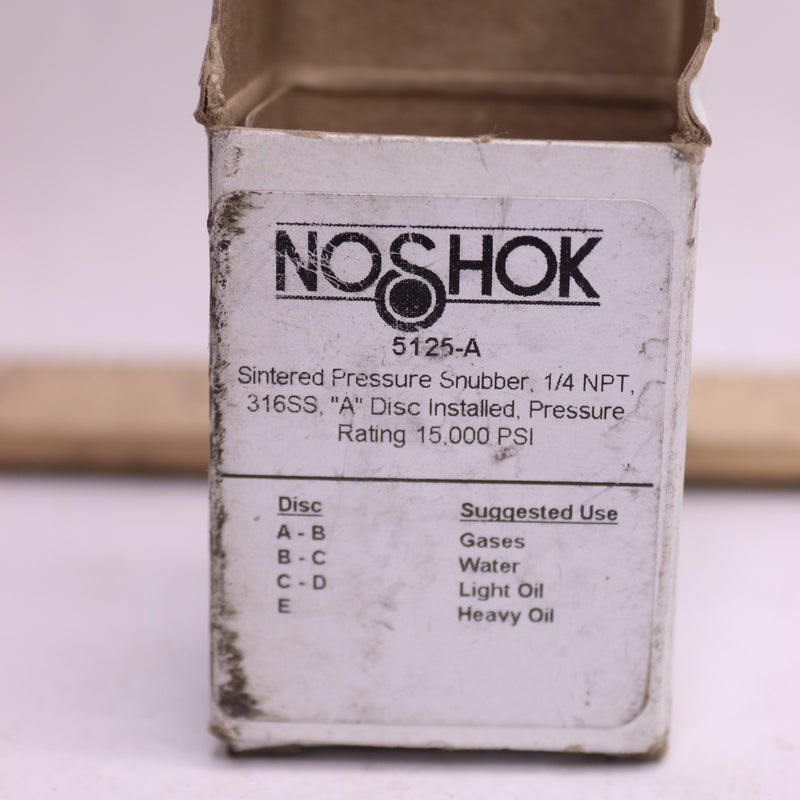 Noshok Sintered Snubber Connection 1/4&quot; 5125-A