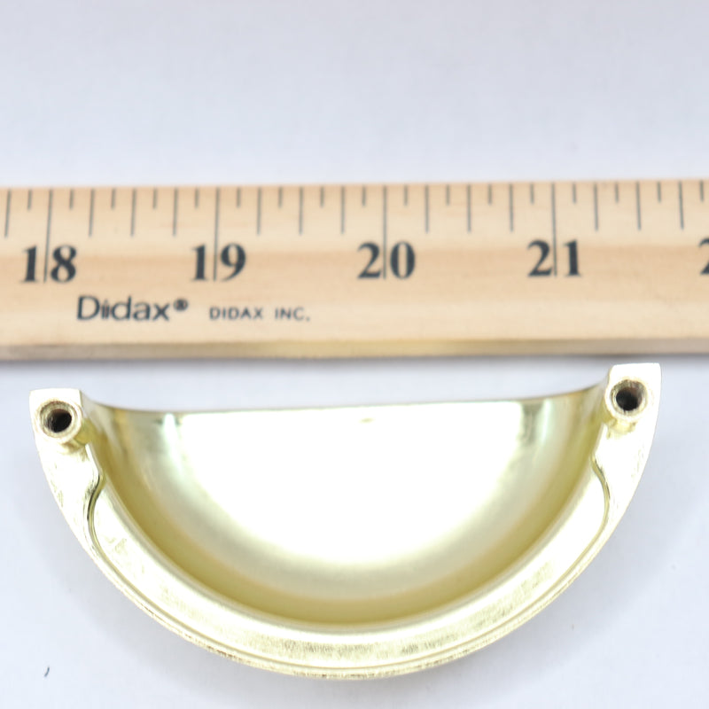 Cosmas Cabinet Hardware Drawer Cup Pull Brushed Brass 3" Hole Centers