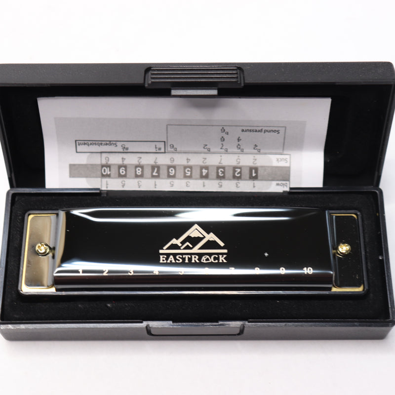 EastRock Harmonica Mouth Organ 10 Hole C Key with Case
