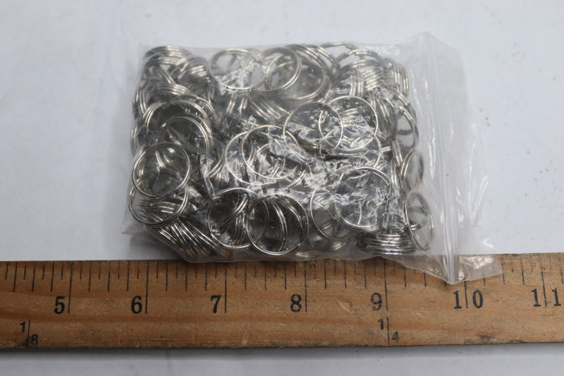 (144-Pk) Uline Split Key Rings Nickel 1" 7007 N