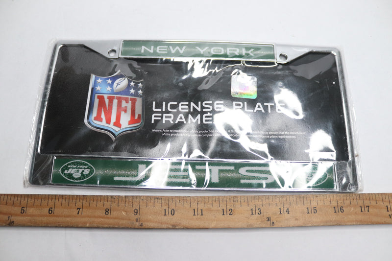 Rico New York Jets License Plate Frame Glitter Chrome FCGL2202