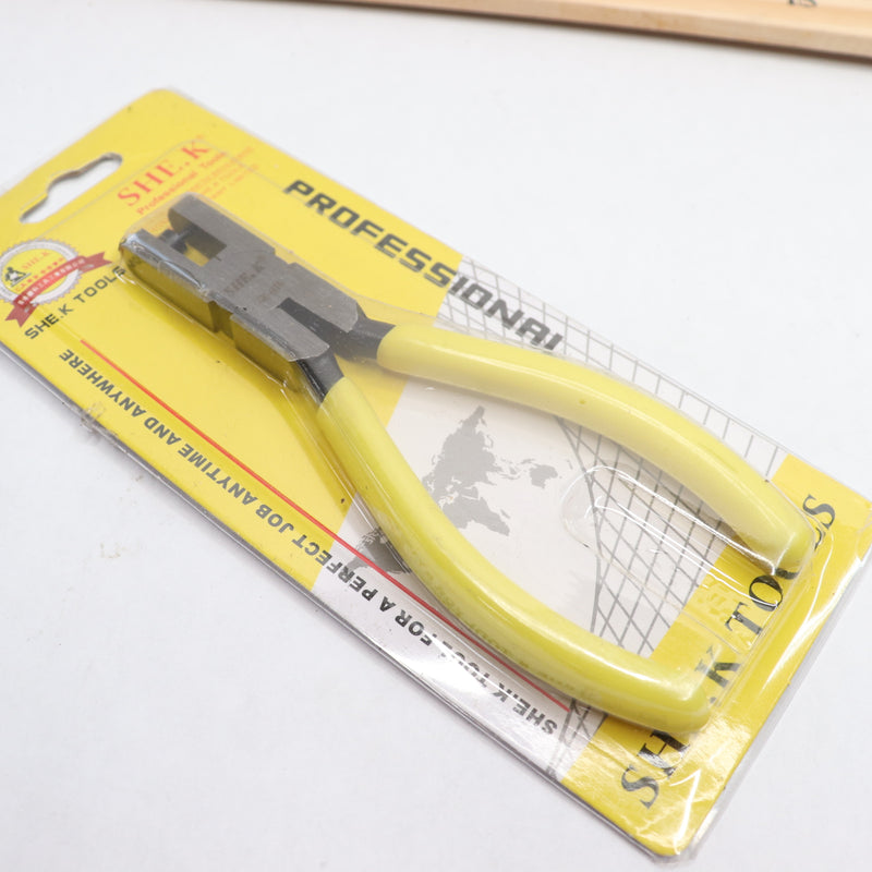 She.K Universal Small Hole Opening Punch Pliers Tool Yellow SK-609