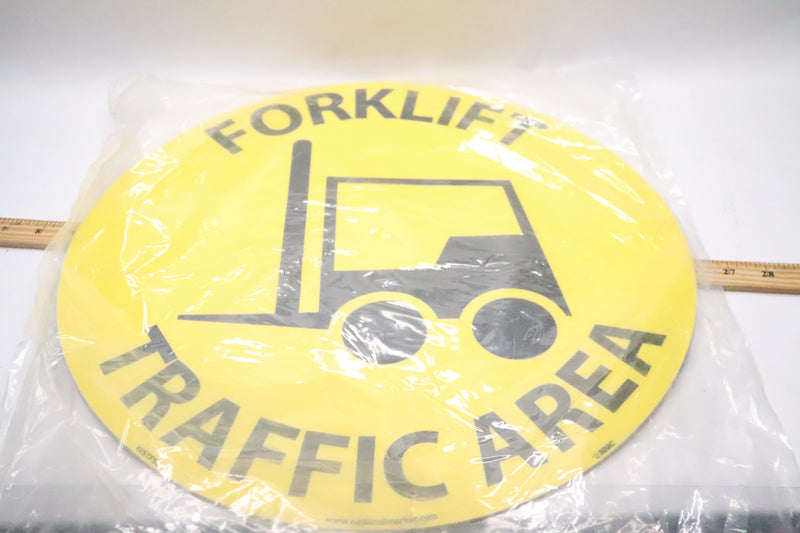 (6-Pk) NMC Forklift Traffic Area Floor Sign 17" Dia. WTFS20