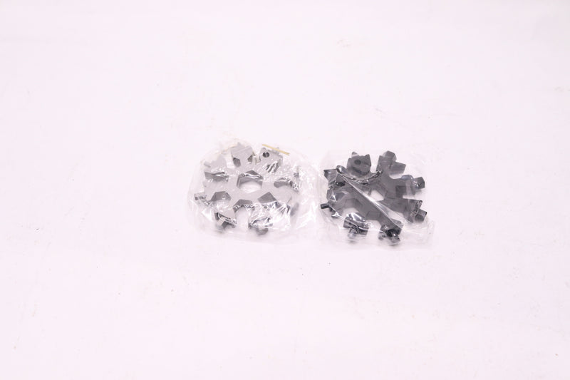 (2-Pk) Doogaxoo 18-in-1 Snowflake Multi Tool Stainless Steel Black & Silver