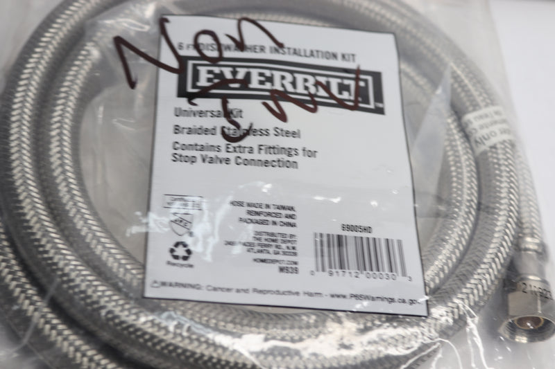 Everbilt Dishwasher Installation Kit Braided Stainless Steel 6' 69005HD