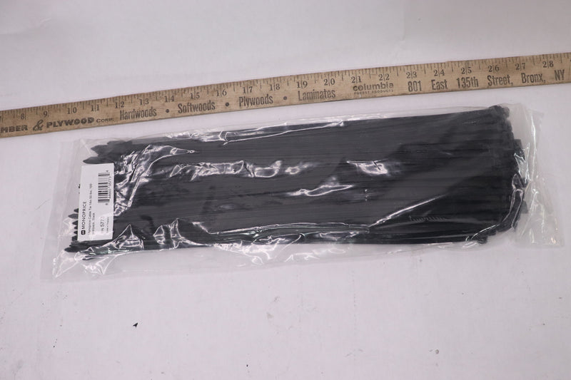 (100-Pk) Monoprice Cable Ties Black 50 lbs 14" 5773