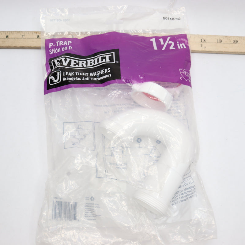 Everbilt Sink Drain P-Trap with Reversible J-Bend 1-1/2" - Missing L Pipe